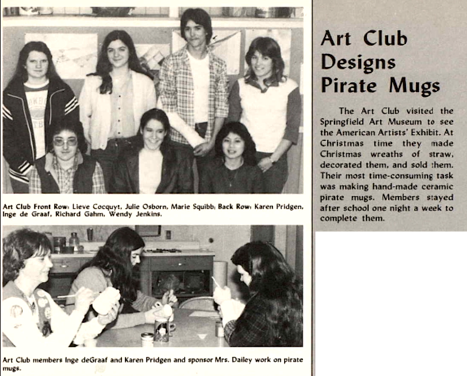 clip from Ash Grove Yearbook (art club)